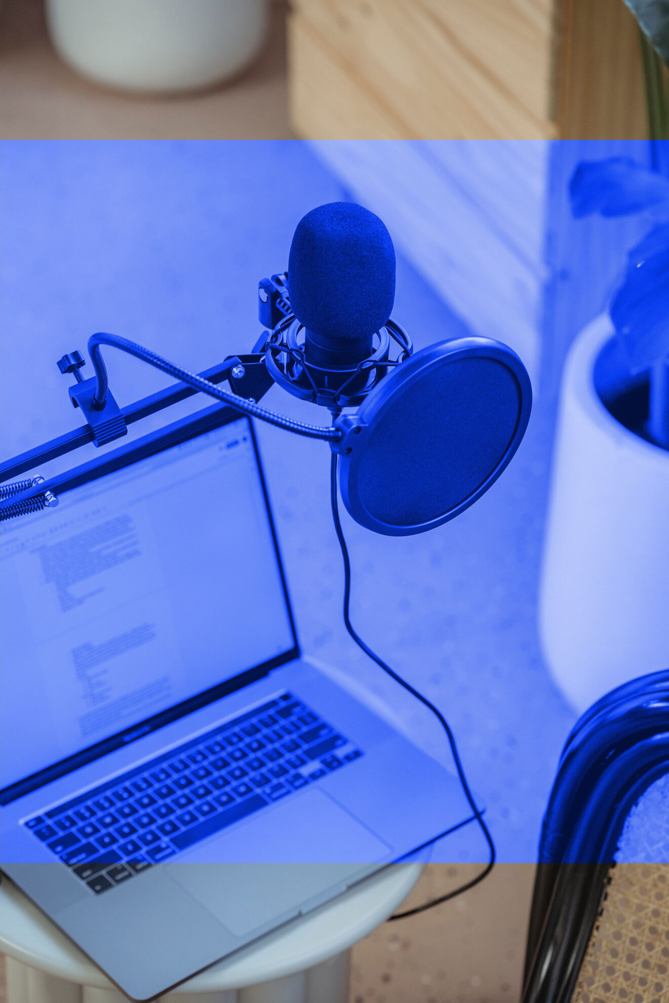 Aufnahmestudio für einen Podcast in der eigenen Wohnung